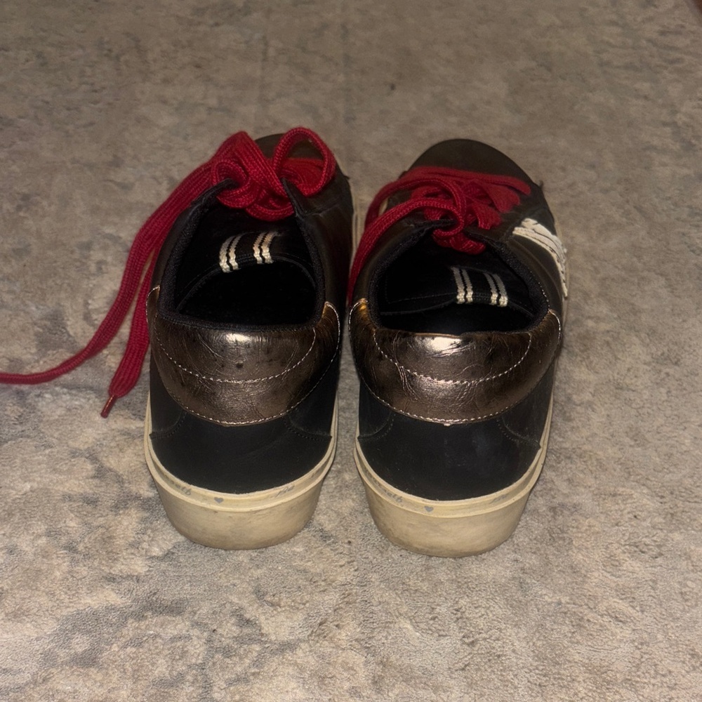 EUC ShuShop Black Sneakers with Red Laces and Star Accent - Picture 3 of 4